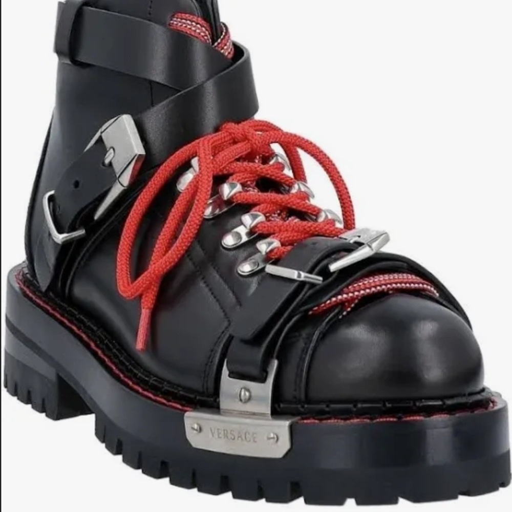Versace Black and Red Women's Boots